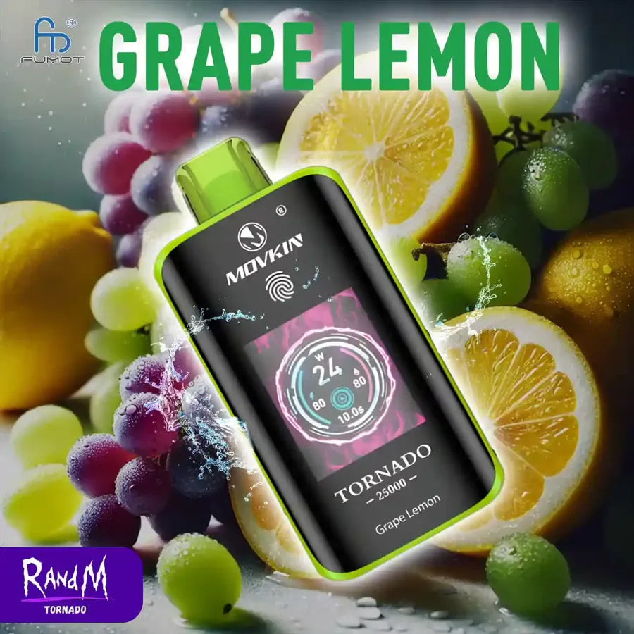RandM Tornado 25000 Puffs Vape Grape Lemon